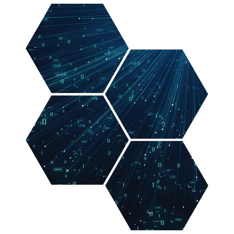 octagon image of ones and zeros, computer data