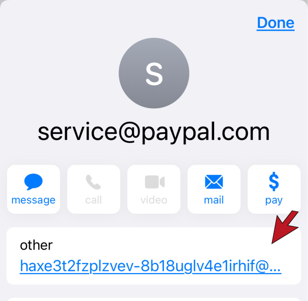 Actual email address showing sender is a fraud